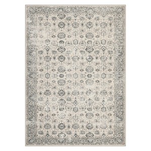 Washable Rugs,Area Rug for Living Room Bedroom, Washable Brown Rug Vintage Print Carpet - 1 of 4