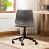 QingMoon Faux Leather Office Chair, Air Lift Computer Chair, 360° Swivel Desk Chair with 5 Casters, Retro Style for Conference and Study Room - 2 of 4