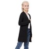 Girls Knee Length Cardigan Long Sleeve Open Front Sweater with Side Pockets - 3 of 4