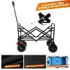 HTUTWOO Collapsible Wagon Cart, Mini Foldable Wagon with 2 Brakes, All Terrain Wagon for Outdoor Sports, Shopping, Camping - 4 of 4