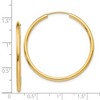 Black Bow Jewelry 2mm x 35mm 14k Yellow Gold Polished Round Endless Hoop Earrings - 4 of 4