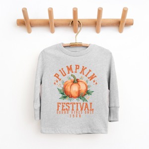 The Juniper Shop Pumpkin Festival Gourd Vibes Youth Long Sleeve Tee - L - Heather Grey - 1 of 4