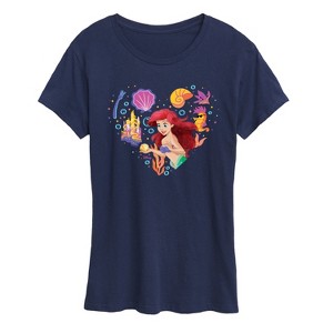Women's - Disney Princess - Heart Ariel Short Sleeve Graphic T-Shirt - 1 of 4