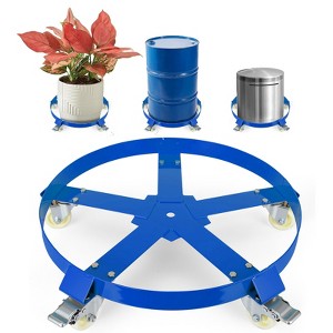 CuisinSmart 55 Gallon Heavy Duty Oil Drum Dolly, 1000lbs Weight Capacity, Trash Can Dolly with Cross Braces & Swivel Wheel, Non Tipping, with Brake - 1 of 4