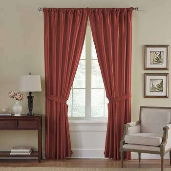 Versailles Faux Silk Room Darkening Single Window Curtain Panel - Elrene Home Fashions