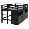PAGED Simple Wooden Loft Bed Bunk Bed, Twin Size Bed Frame with Storage Drawers, Cabinet, Shelves and Guardrail for Kids, Teens - 3 of 4