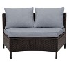 Whisen Pieces Outdoor PE Rattan Wicker Sofa Set, Patio Half-Moon Sofa Set with Tempered Glass Table - 4 of 4