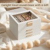 Glass Lid Jewelry Box, 4-Layer Organizer with 3 Drawers for Big and Small Jewelry, Modern Style, 8 x 9.1 x 6.5 Inches - 4 of 4
