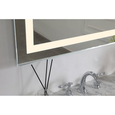 Glossy White LED Rectangular Frameless Mirror with Defrost
