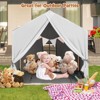 Costway Kid's Play Tent Toddler Playhouse Castle Solid Wood Frame with Washable Mat Orange/Pink - 2 of 4