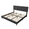 Modern Full Size Platform Bed Frame, Linen Upholstered Bed Frame with Adjustable Height Headboard and Strong Wooden Slats, No Box Spring Needed - 3 of 4