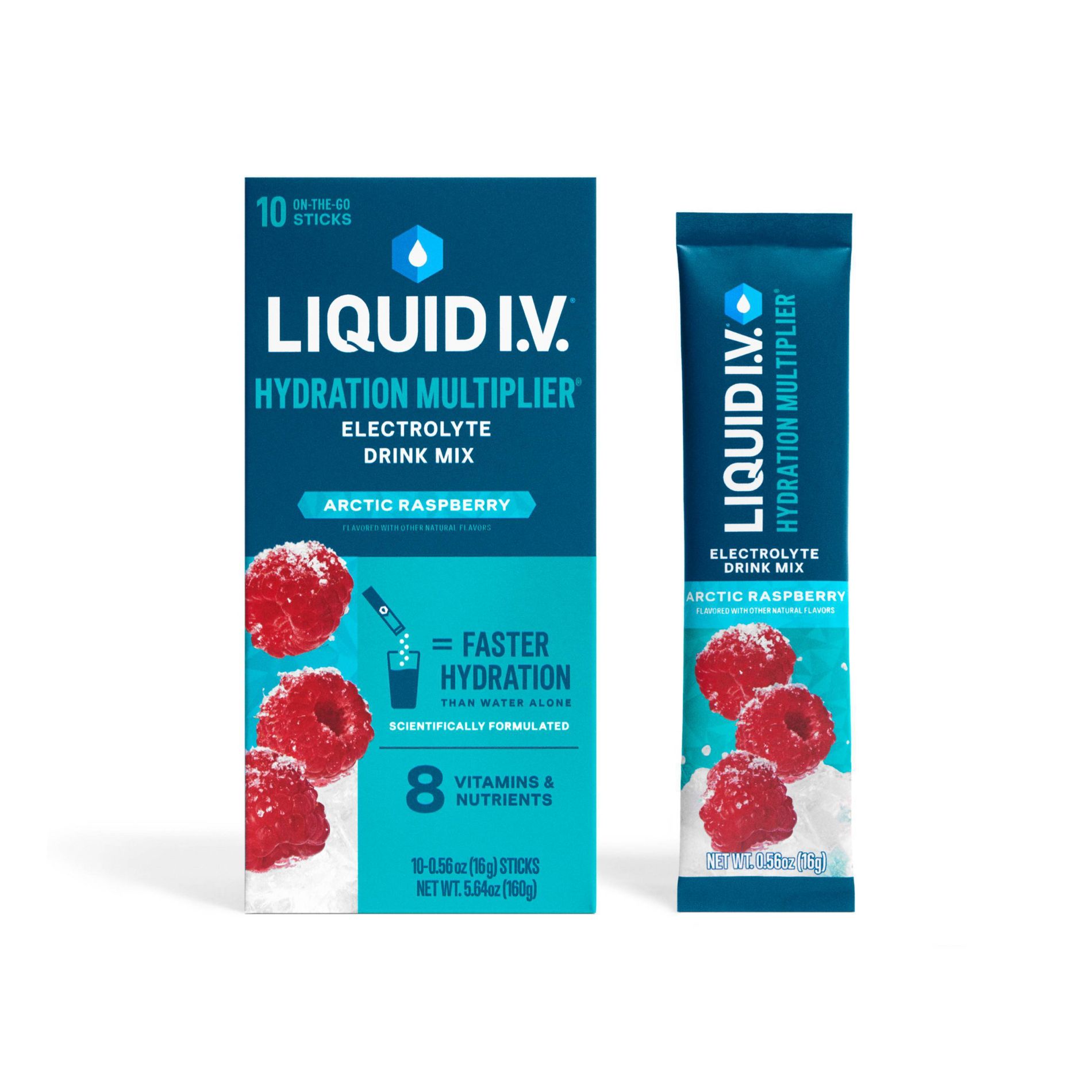 Liquid I.V. Hydration Multiplier Electrolyte Drink Mix Powder - Arctic Raspberry - 5.6oz/10ct