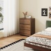 Luck Live Modern 3-Drawer Dresser, Wooden Storage Cabinet with Ample Space, Minimalist Bedroom Chest Walnut Color - 3 of 4