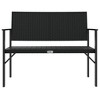vidaXL Garden Bench Black PE Rattan, Powder-Coated Steel Medium Durable - 3 of 4