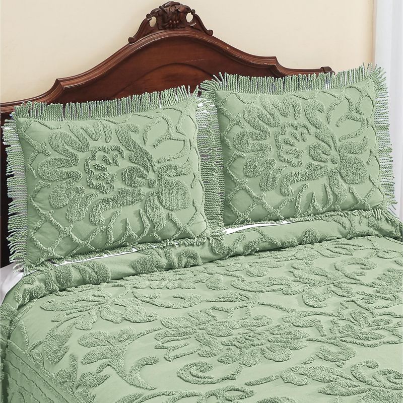 Collections Etc Melanie Chenille Standard Pillow Sham Cover Sham Sage, 2 of 4