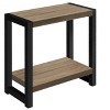 Vynxaria 2-Tier Accent Table: Contemporary Brown Laminate with Black Metal Legs - 3 of 4