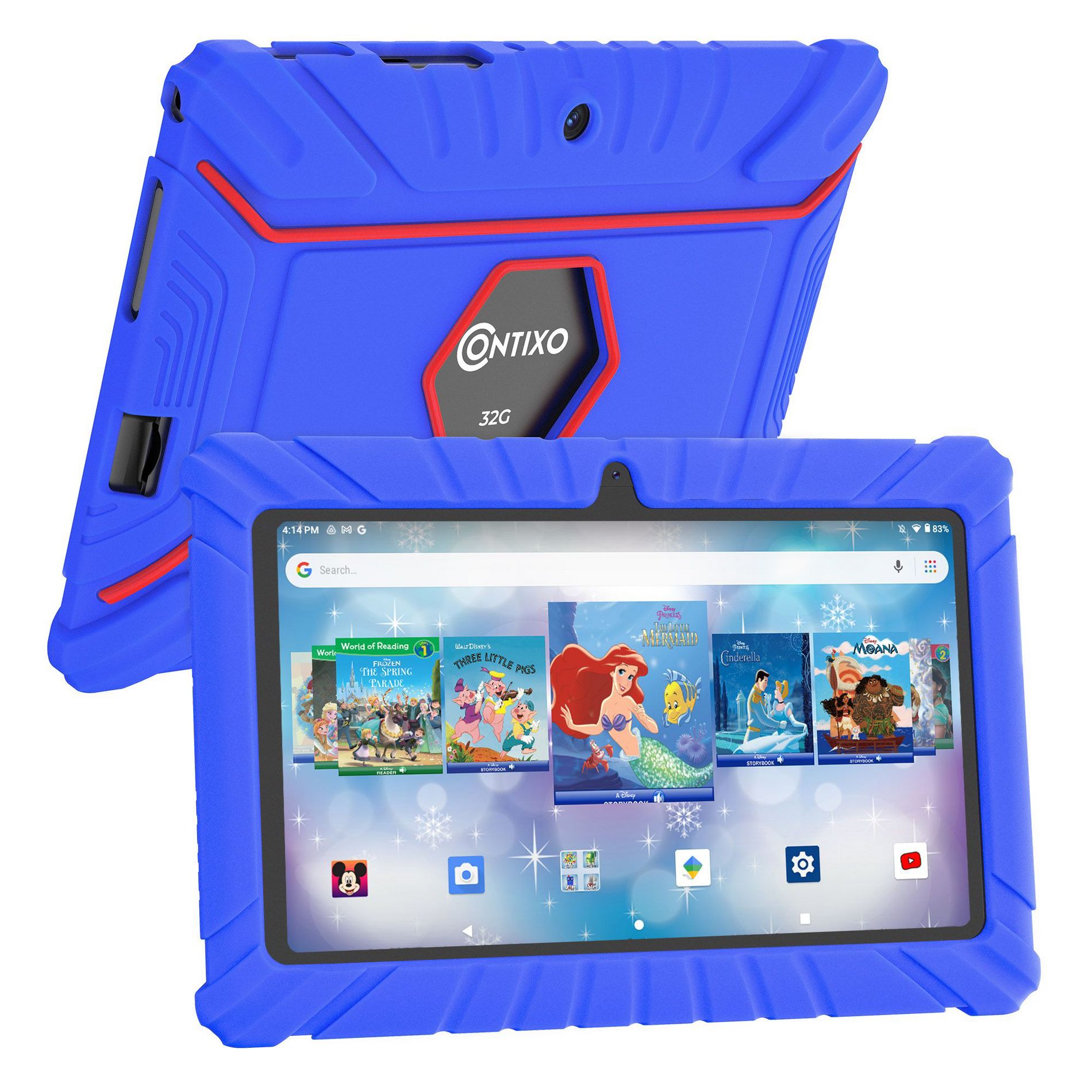Contixo V8 Kids Tablet 7" Android Tablet with Parental Controls, 32GB Storage, Disney eBooks, Dual Cameras & Kid-Safe Design - Dark Blue