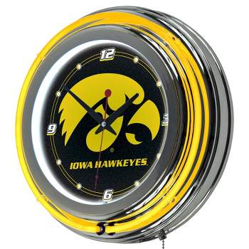 NCAA Iowa Hawkeyes Neon Clock - 14"