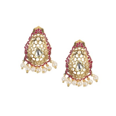 SOHI Women's Magenta Pink The Zayna Drop Earrings