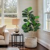 Artificial Tree, Faux Fiddle Leaf Fig Tree, Tall Ficus Tree Artificial for Home, Fake Lyrata Fig Plants Green Tree with Pot for Indoor Outdoor - 3 of 4