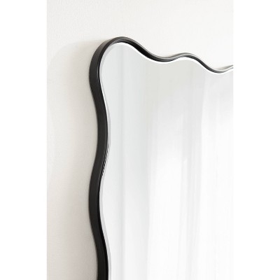 Viona 24"x36" Black Rippled Edge Rectangular Vanity Mirror