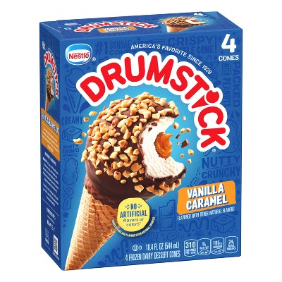 Nestle Vanilla Caramel Drumstick Ice Cream Cone - 4pk