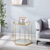 NicBex Modern 16.5" High Hexagon Coffee Table with Tempered Glass Top and Steel Frame for Living Room and Bedroom - 3 of 4