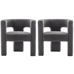 Set of 2 28" Wide Boucle Upholstered Square Armchair - Kinwell - 1 of 4