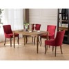 NicBex Set of 2 Retro Fabric Dining Chairs with Thick Cushions & Bronze Nailheads, Solid Wood Legs Comfy Kitchen Side Chairs - 3 of 4