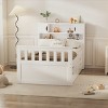 Twin Size Platform Bed Frame with Solid Wood Construction, Bookcase Headboard, 4 Storage Drawers, No Box Spring Needed - Baofuwish - 2 of 4