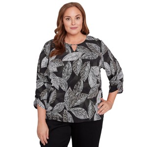 Puff Print Leaf Top - 1 of 4
