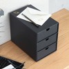 Bigso Ingrid 3-Drawer Fiberboard Desk Organizer | Stackable Desktop Storage for Office Supplies - 3 of 4