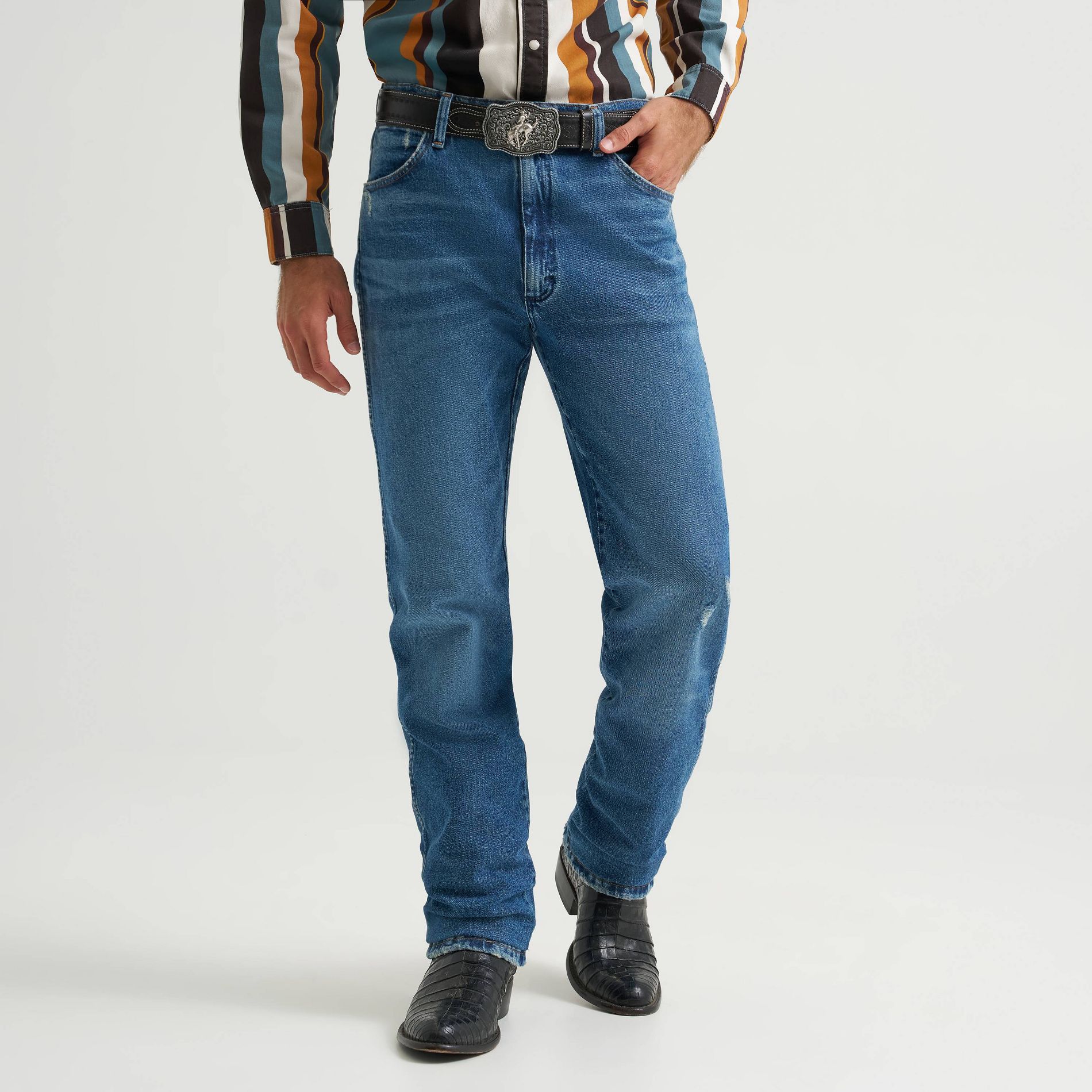 Wrangler Men's Indigo Blue Cowboy Cut Jeans - Blue