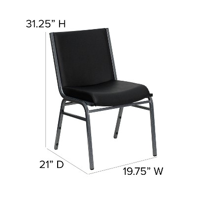 Heavy Duty Black Vinyl Metal Stackable Side Chair