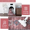 Vintage Boho Living Room Rug - Large Washable Low Pile Non-Slip Carpet for Nursery, Apartment, Office, Stain Resistant & Non-Shedding - 4 of 4