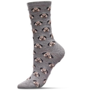 Memoi Women's Soft Pretty Puppy Dog Face Cashmere Blend Crew Socks - 1 of 4