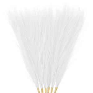 Unique Bargains Dried Plants Artificial Durable Small Fluffy Pampas Grass 7 Branches for Home, Office, Party 17.7 Inch - 1 of 4