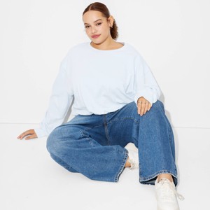 Women's Bubble Hem Sweatshirt - Wild Fable™ - 1 of 3