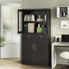 Metal Storage Cabinet with Lock, Locking Storage Cabinet with 2 Drawers and 2 Adjustable Shelves, for Home, Office, School, Garage, Black - 2 of 4