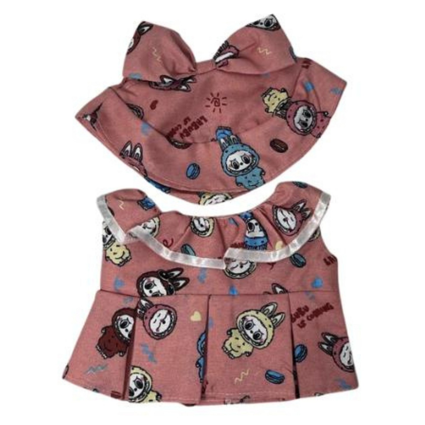 Детские куклы Doll Clothes Superstore Monster Doll Print Dress and Matching Ear Opening Hat for 37 cm Collectible Monster Dolls — фото 1
