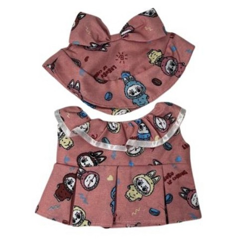 Детские куклы Doll Clothes Superstore Monster Doll Print Dress and Matching Ear Opening Hat for 37 cm Collectible Monster Dolls
