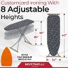 Bartnelli Full Size Ironing Board, 43x13, Adjustable Height, 4-Layer Pad - 3 of 4
