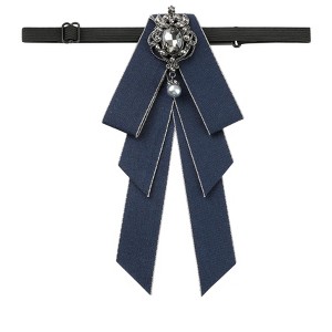INSPIRE CHIC Women's Ribbon Brooch Rhinestone Bow Ties - 1 of 4