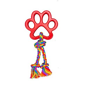 Multipet Assorted Color Paw Print Rope Tug Toy - 1 of 1