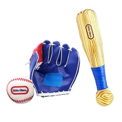 baseball glove and ball and bat