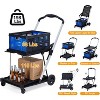 Collapsible Shopping Cart, Grocery Cart with Wheels and Removable Storage Crate, 2-Tier Portable Utility Cart for Home, Groceries, Supermarket - 4 of 4