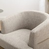 Two-Tone Linen and PU Leather Barrel Chair with Wrapped Backrest - 4 of 4