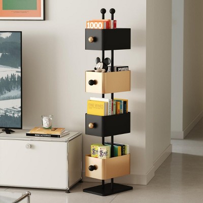 INFURNIC Decorative Bookshelf Children's Creative Corner Shelf Multi-Functional Placement Rack for Living Room, Multicolored, 9.84"*13.78"*52.36"