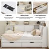 Twin/Full Size L-shaped Daybed Corner Bed with Drawers, Storage Bookcase, Upholstered Headboard, Power Outlets and USB Port-ModernLuxe - 3 of 4