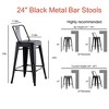 IHOMEADORE 2PCS 24" Black Metal Bar Stools with Bucket Back,Set of 2 - 3 of 4